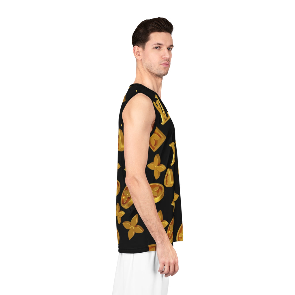Gold Luxury Monogram Basketball Jersey