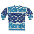 Tie-Dye Monogram Sweatshirt — Blue Luxury Logo Pattern