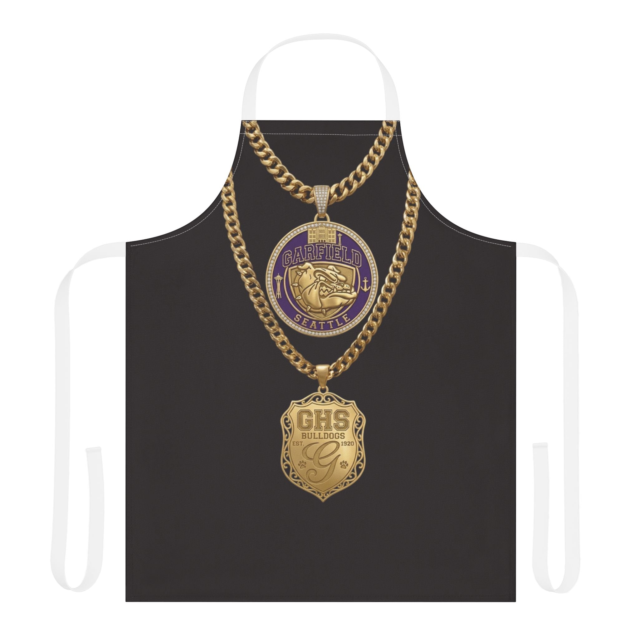 Apron — Gold Chain Medallion & GHS Shield Graphic Apron