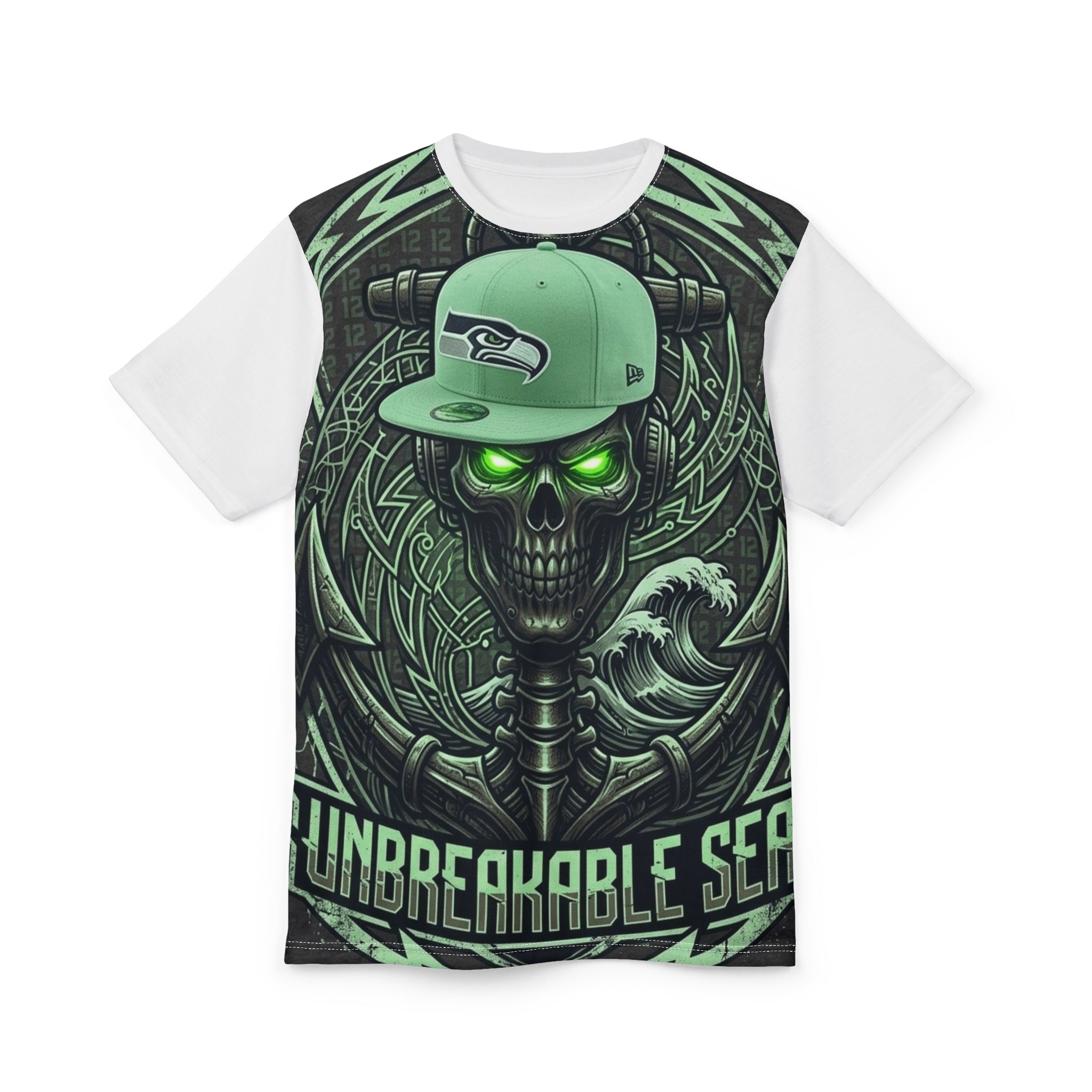 Skull & Neon Seahawks Tee