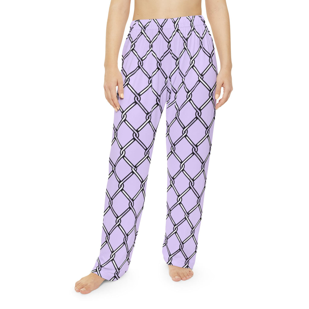Lavender Chain-Link Women’s Pajama Pants — Cozy All-Over Print Lounge Trousers
