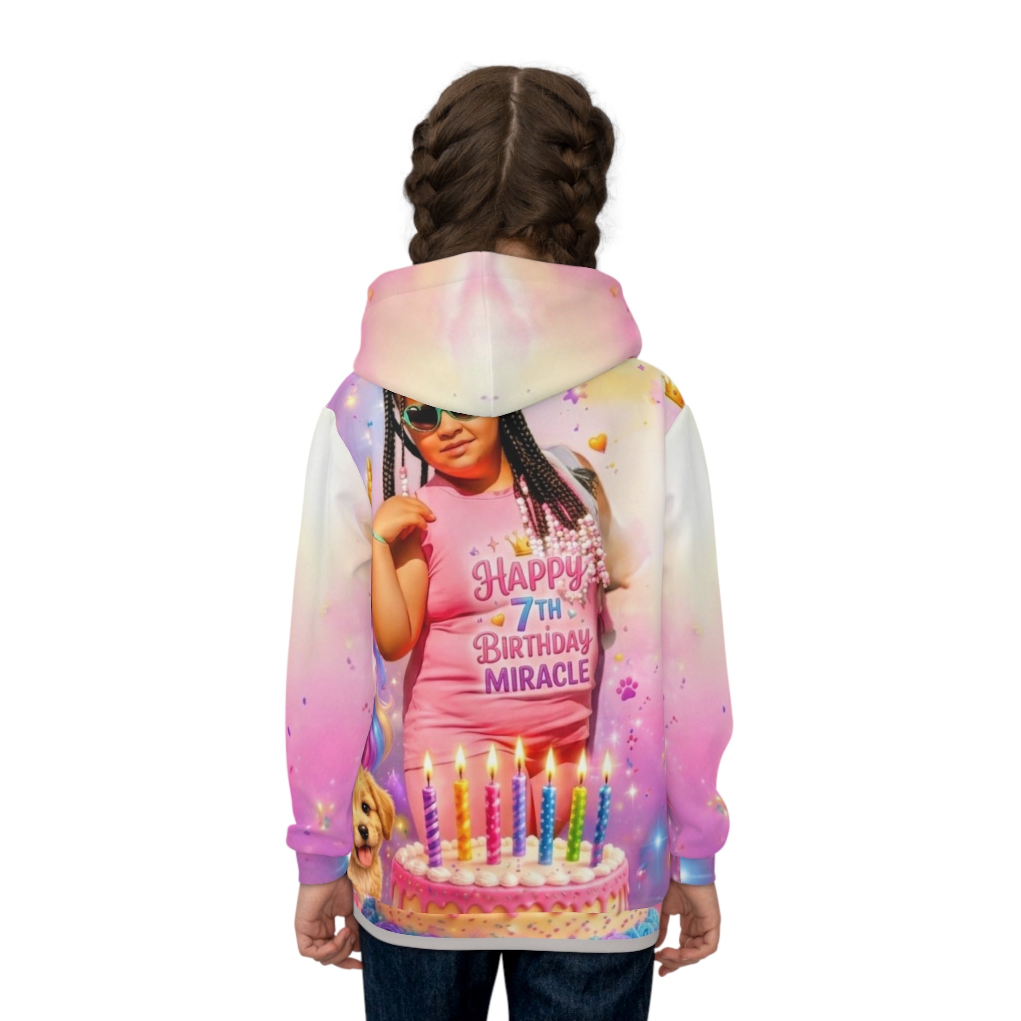 Personalized Kids Hoodie — Happy 7th Birthday Miracle Photo Design