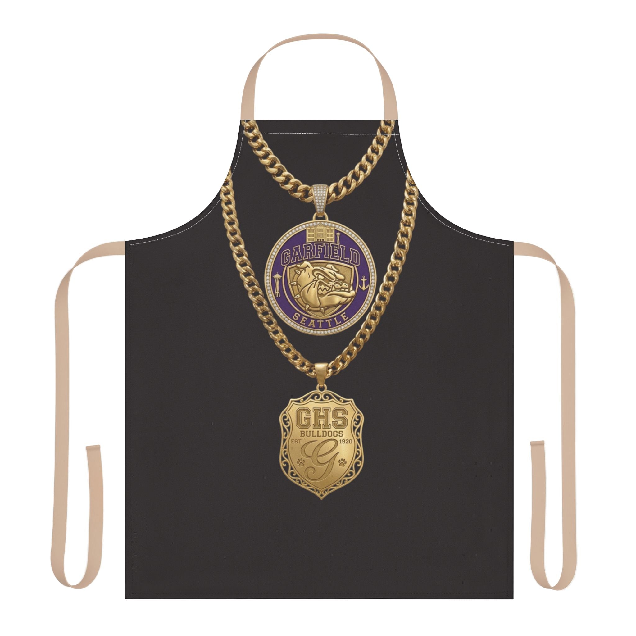 Apron — Gold Chain Medallion & GHS Shield Graphic Apron