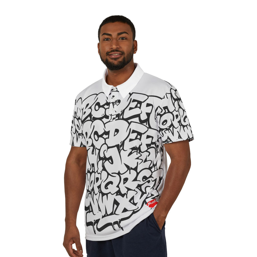 Graffiti Alphabet Polo Shirt — Street Art Graphic Polo