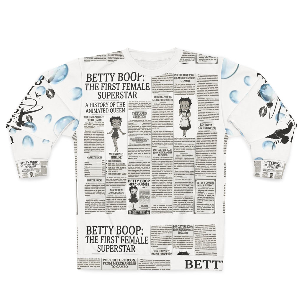 Sweatshirt — Vintage Betty Boop Newspaper All-Over Print