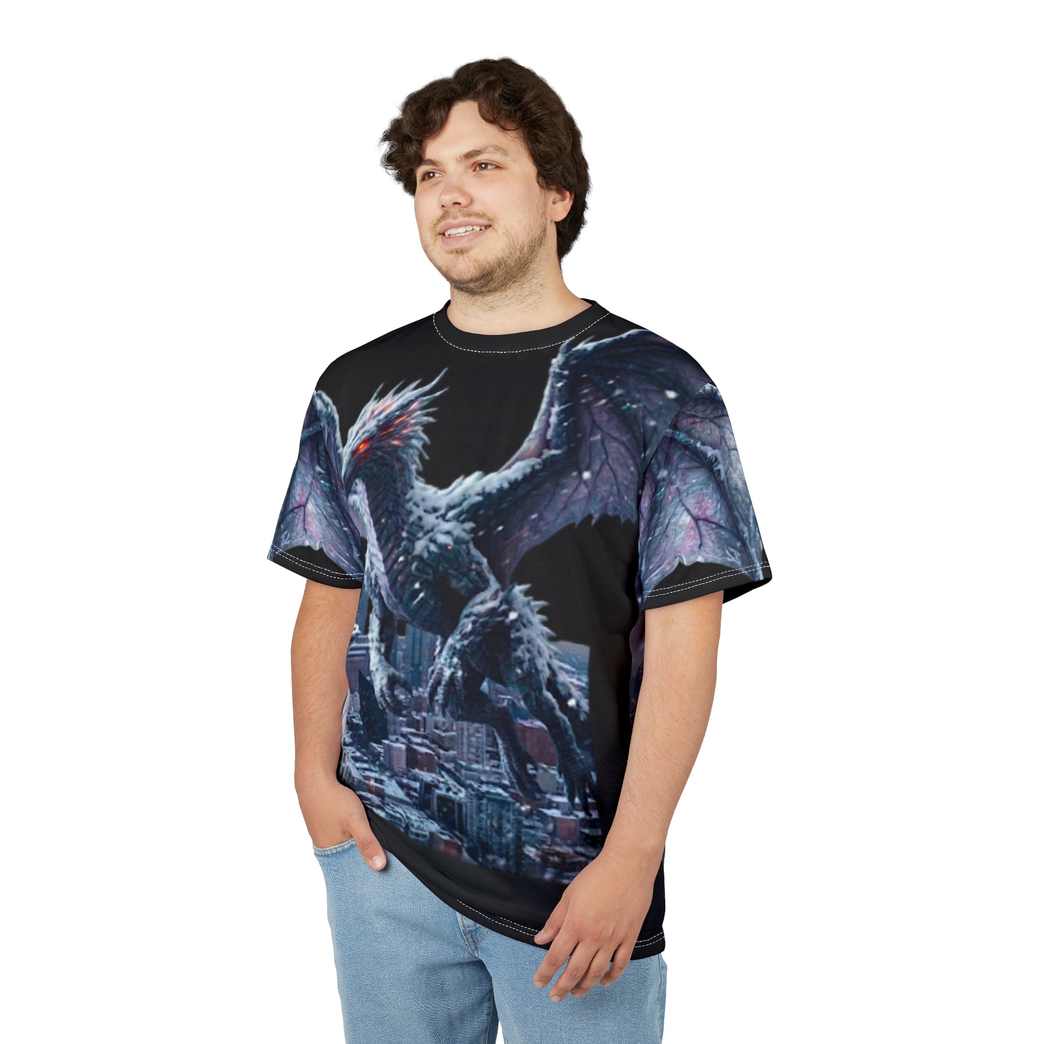 Dragon Over City All-Over Print Tee