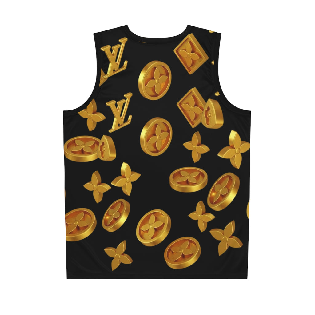 Gold Luxury Monogram Basketball Jersey