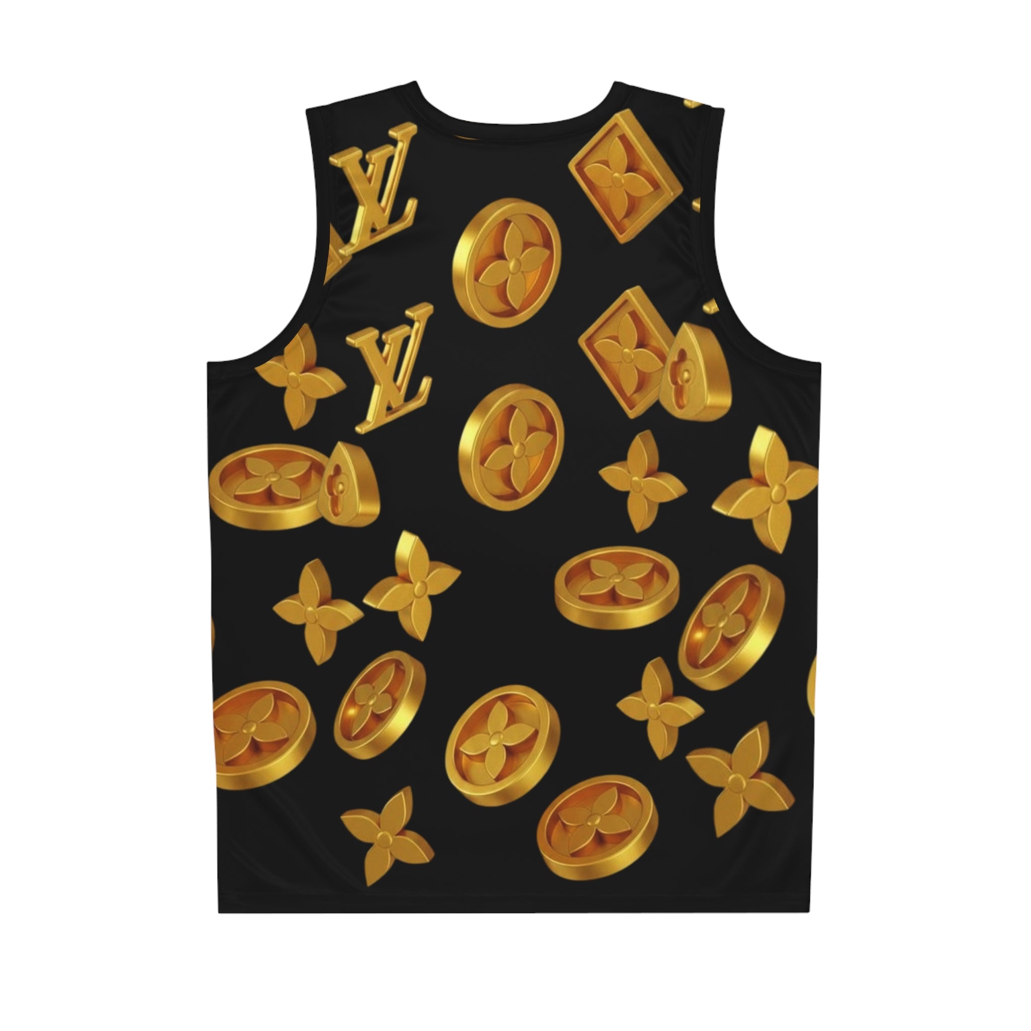Gold Luxury Monogram Basketball Jersey