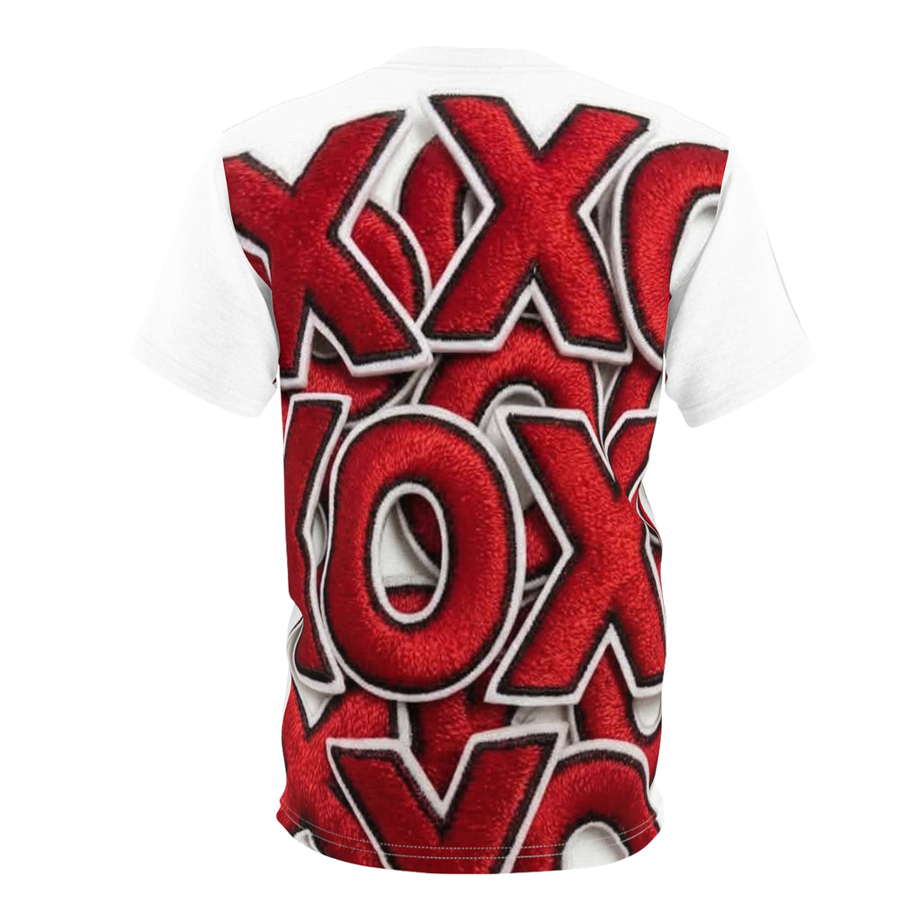 XOXO Red Lips All-Over Print Tee — Valentine's Day Kiss Graphic Shirt