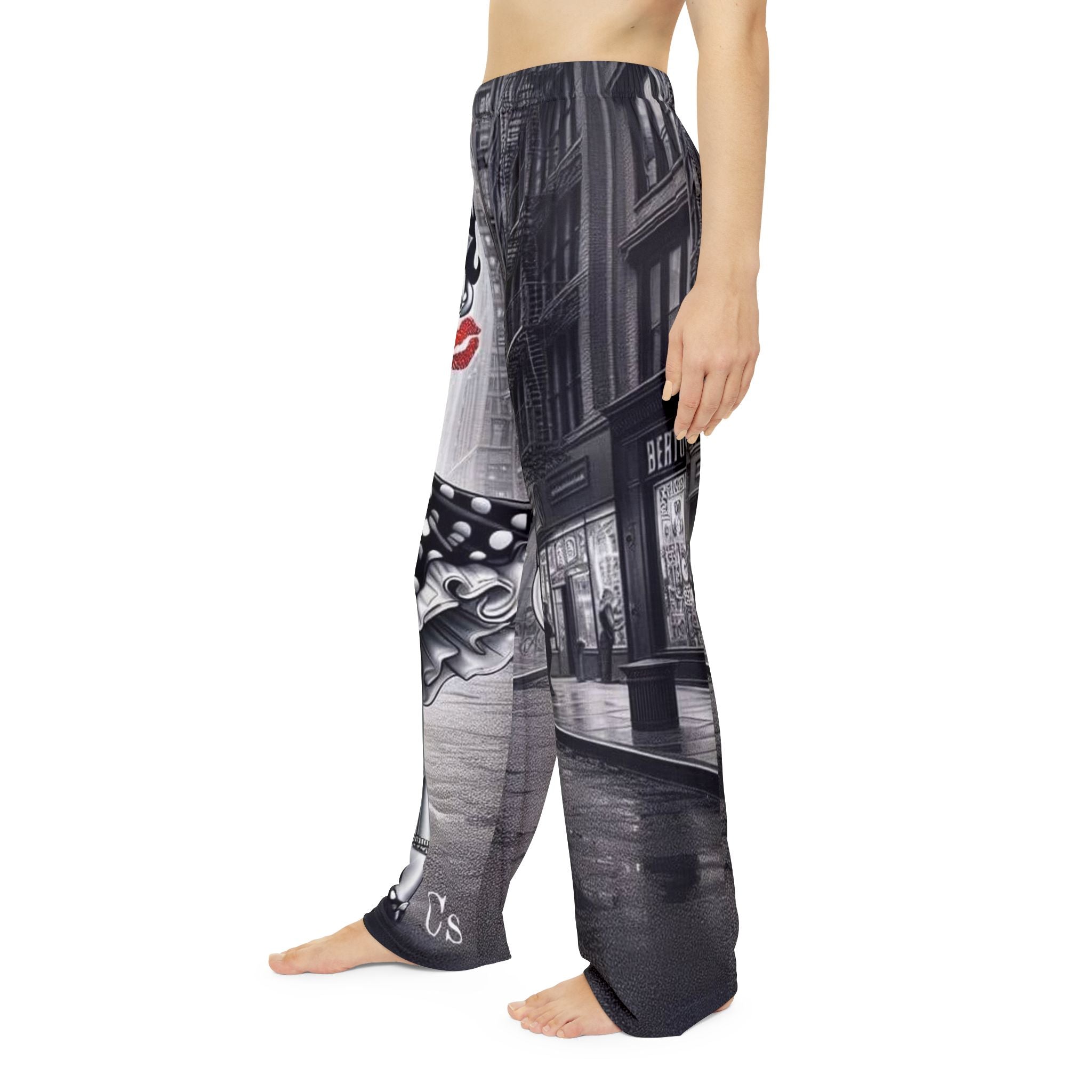Betty Boop Retro Cityscape Pajama Pants — Women's Cozy All-Over Print Sleepwear