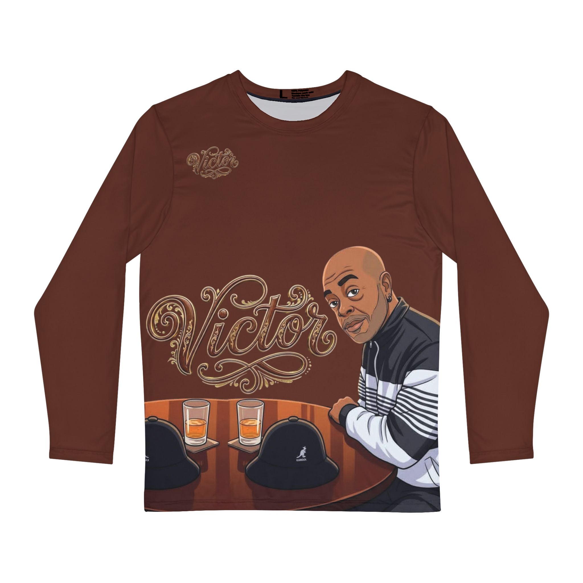 Long Sleeve Shirt — "Victor" Bar Scene Graphic Tee (Men's)