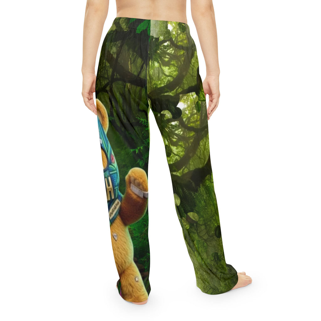 Pajama Pants — Cute Bear Forest Print Women's Lounge Pajamas