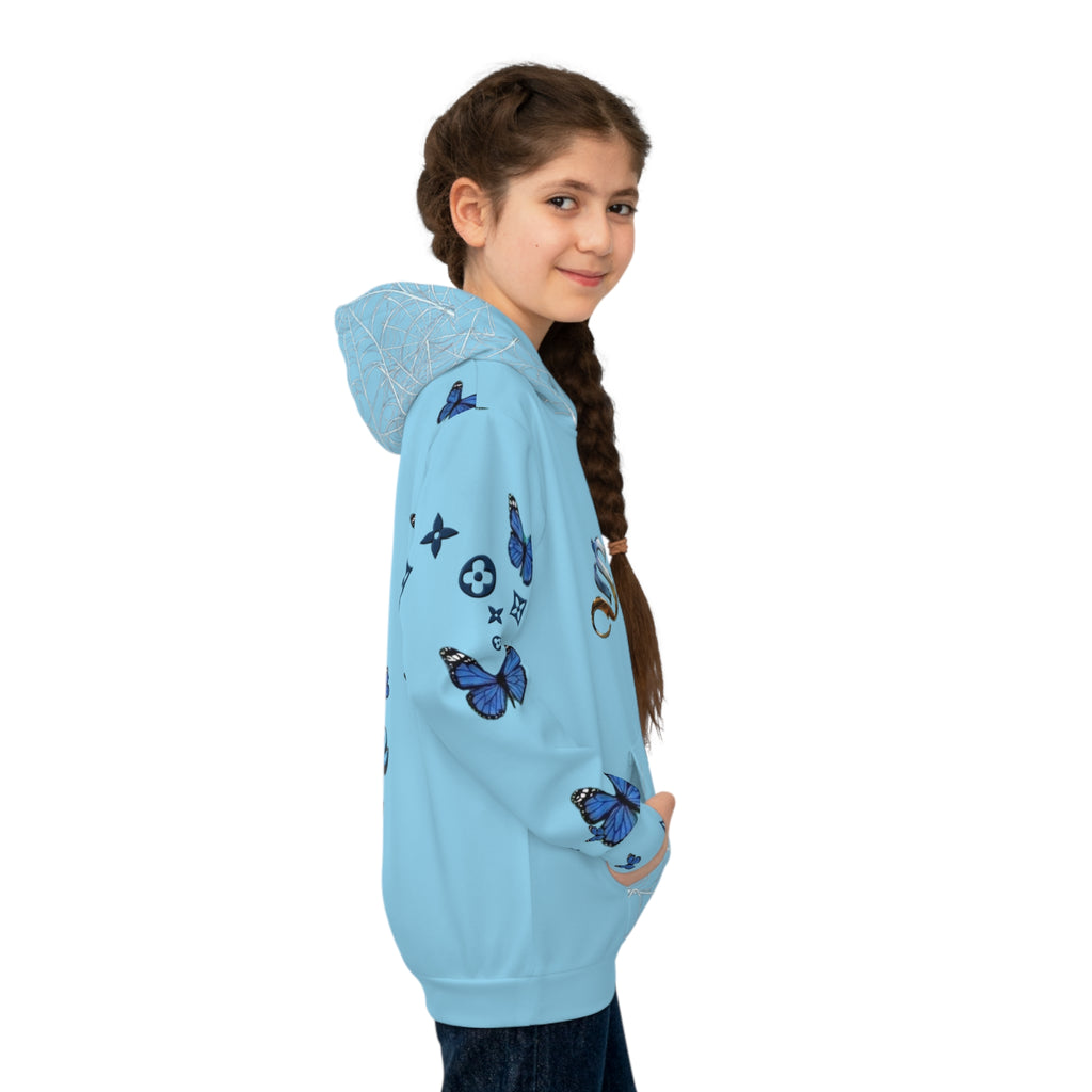 Children's Hoodie — Smurfette Seattle Blue Butterfly All-Over Print