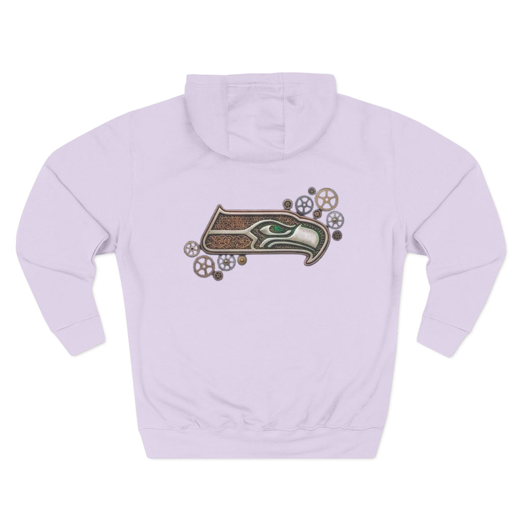 Seahawk Gear Hoodie — Vintage Seahawk Emblem with Gear Accents