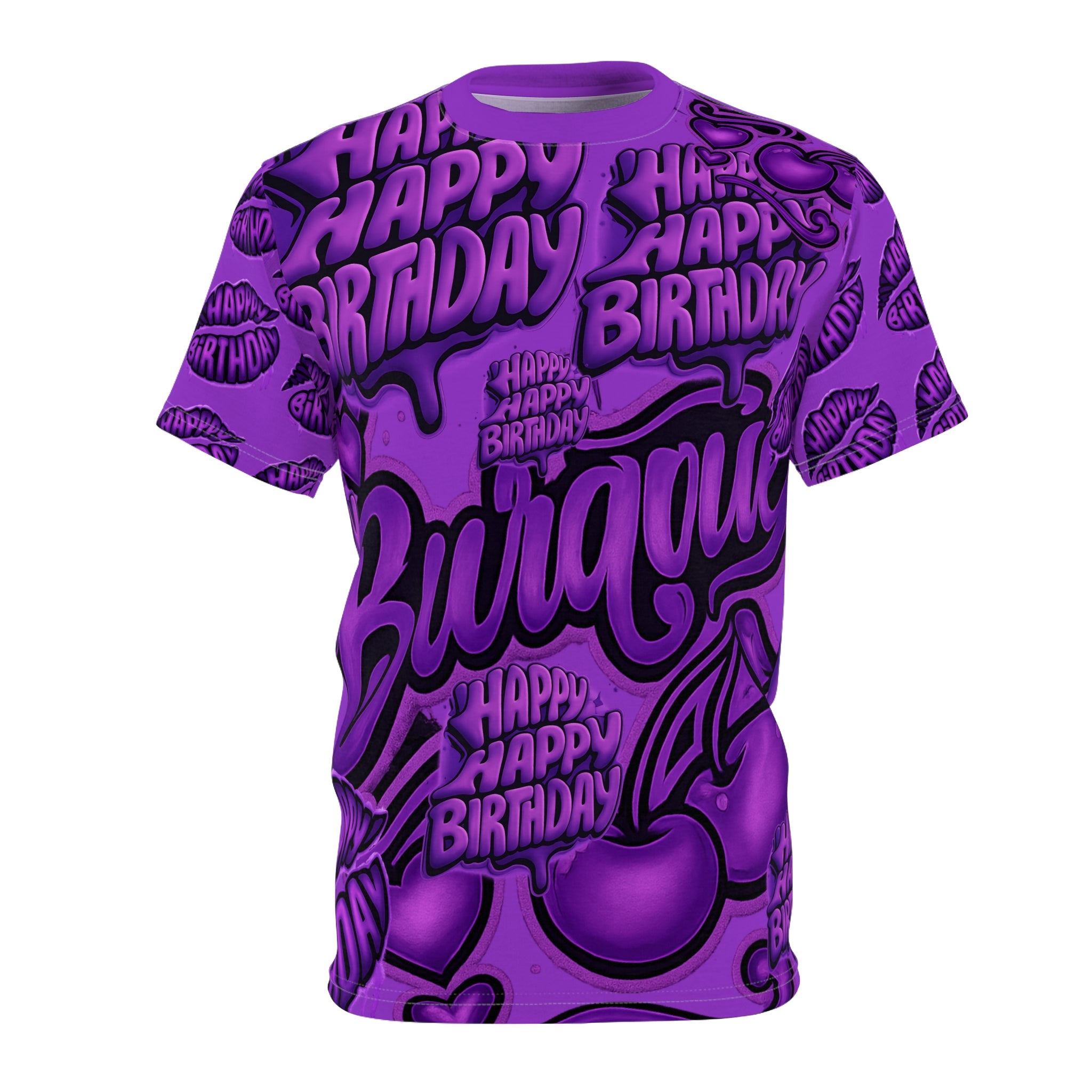 Happy Birthday Purple All-Over Print Tee
