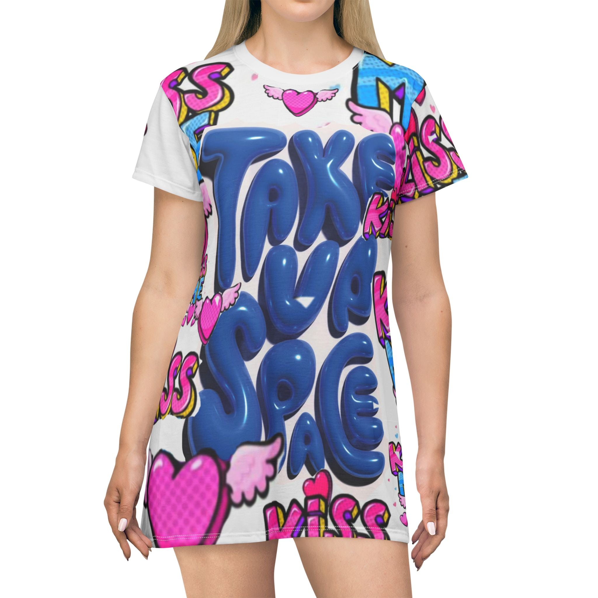 Memorial Angel T-Shirt Dress — "Rest on Peace" Personalized Tribute Print