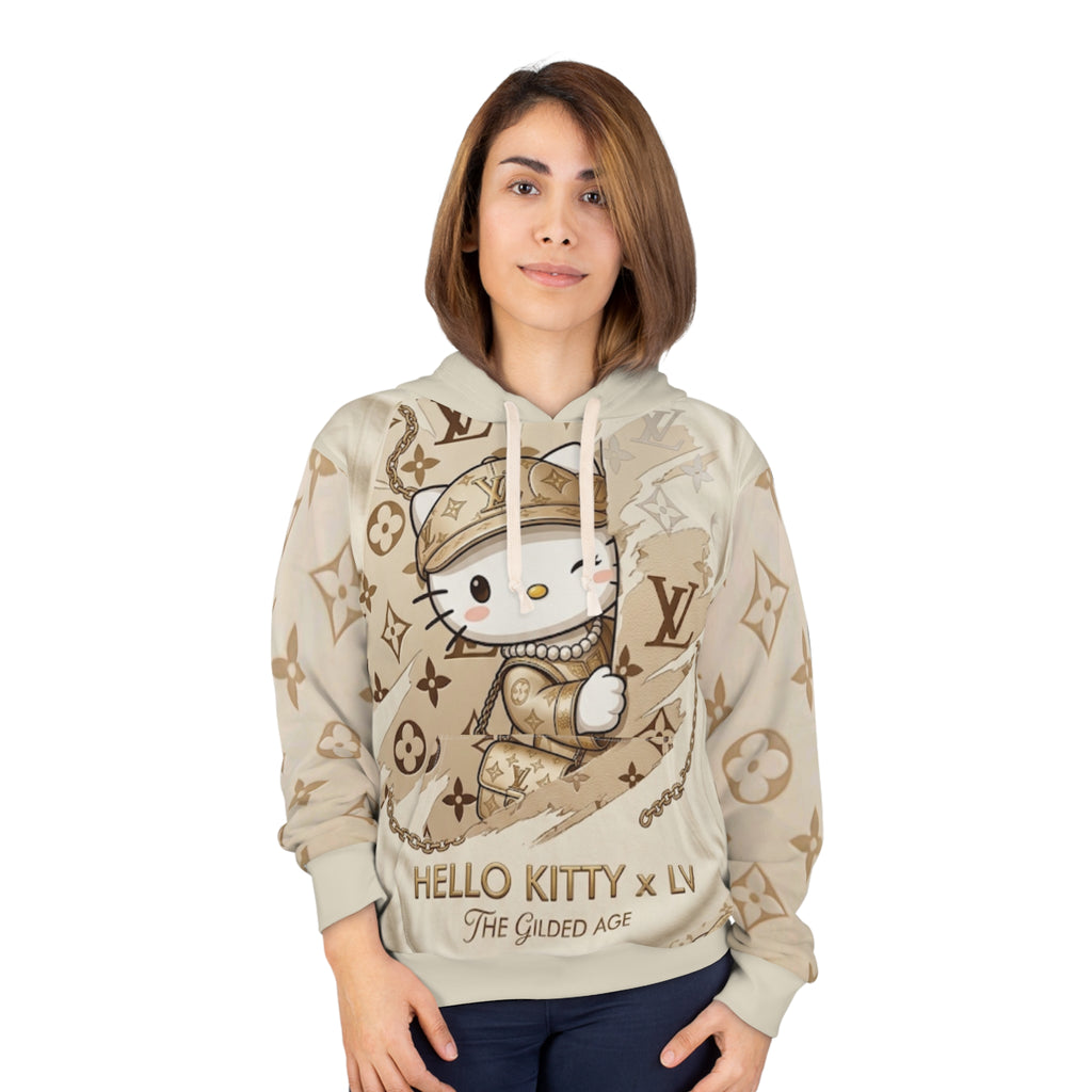 Hello Kitty Luxury Monogram Hoodie — "Hello Kitty x LV" Gilded Age Pullover