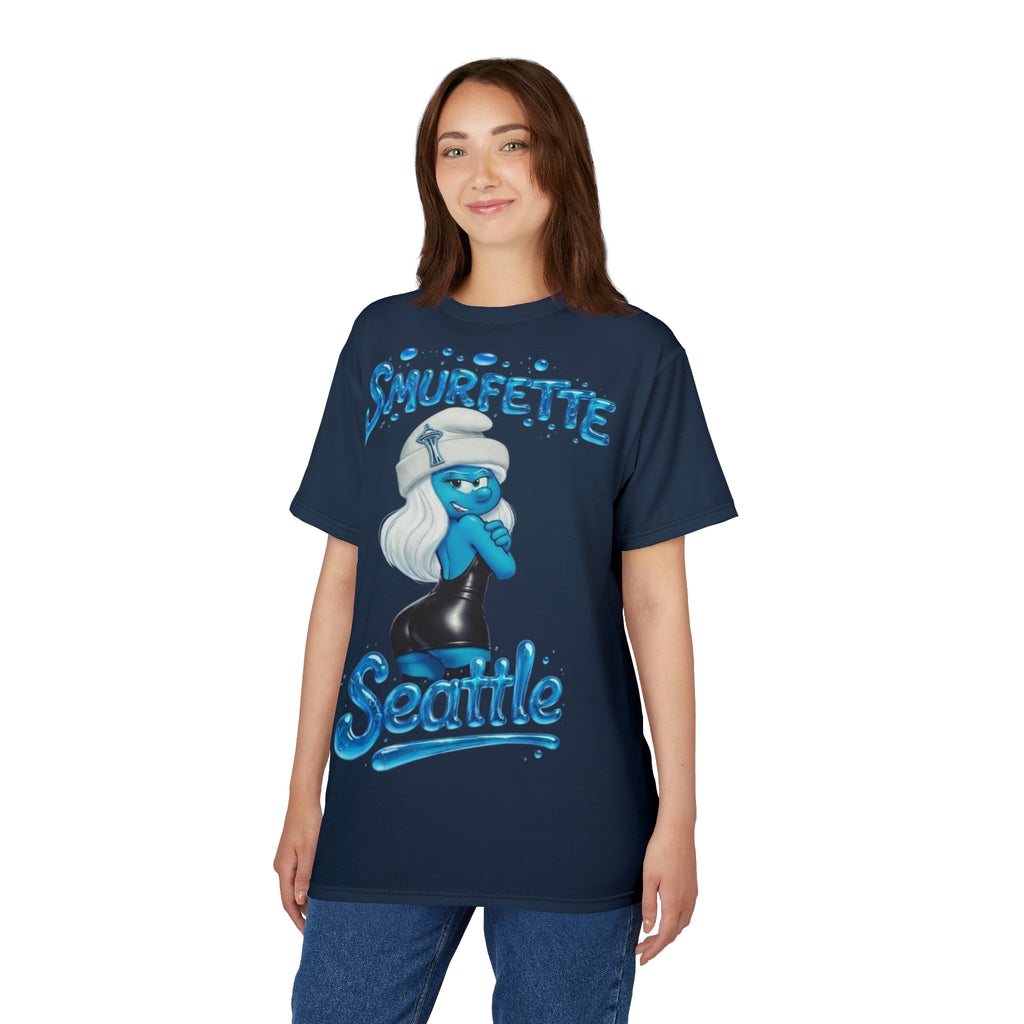 Smurfette Seattle Tee — Retro Cartoon City Graphic Shirt