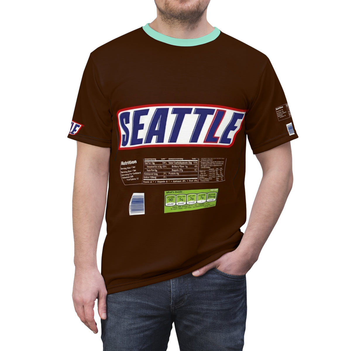 Seattle Candy Bar Graphic Tee — Vintage Snack Label Design