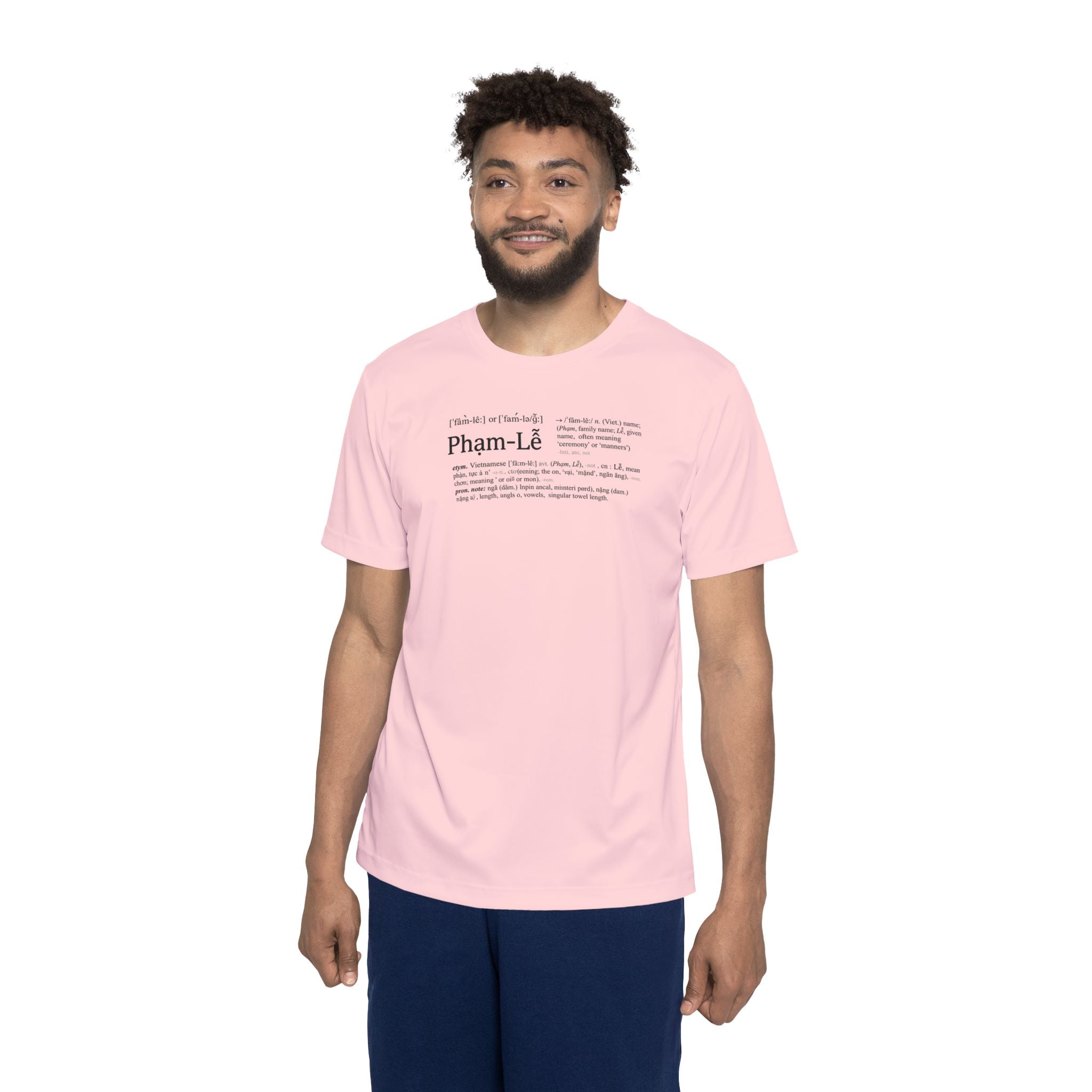 Men's Sports Jersey — Minimal Pink Name Print "Pham-Lê"
