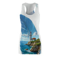 Racerback Dress - Coastal Lighthouse Feather Print AOP