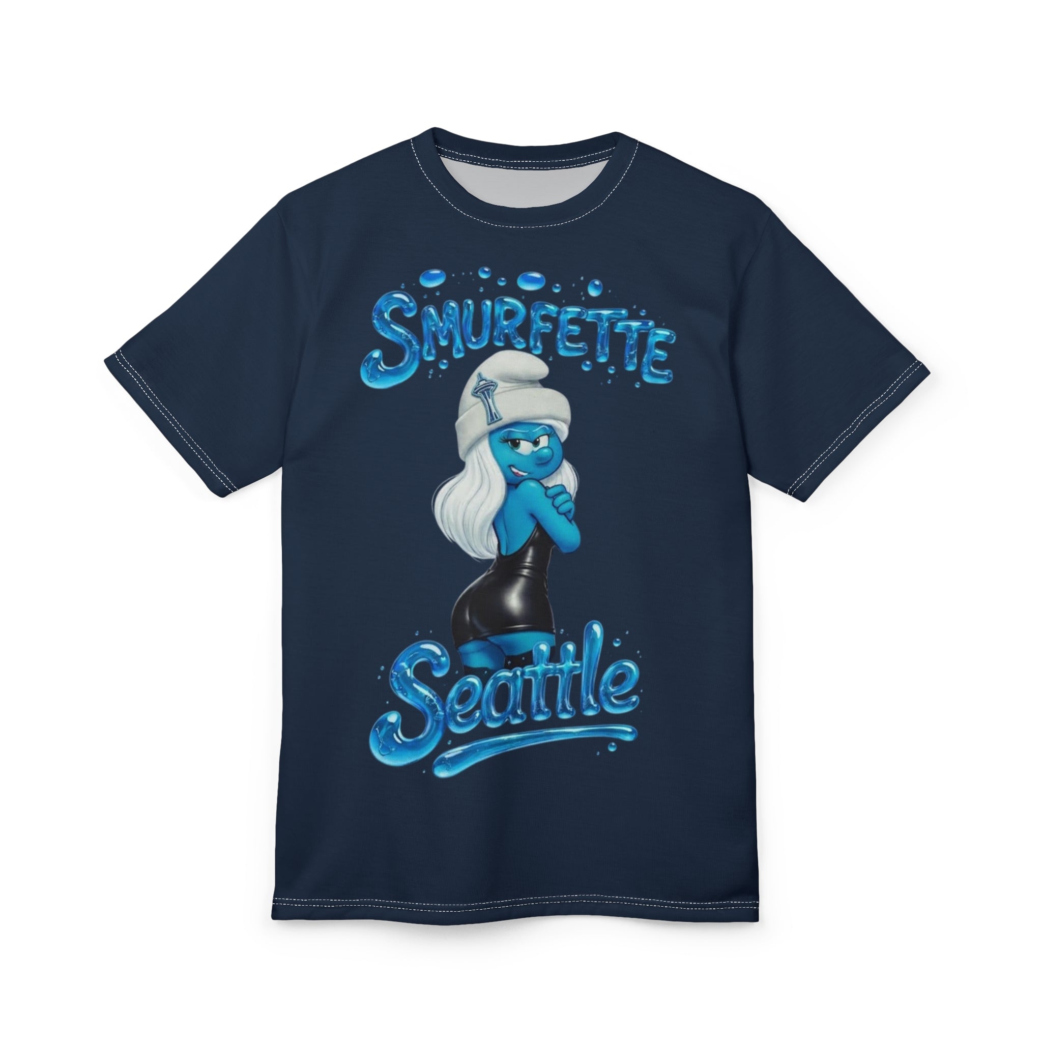 Smurfette Seattle Tee — Retro Cartoon City Graphic Shirt