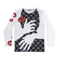 Men's Graphic Long Sleeve Shirt — Kiss Print Silhouette AOP