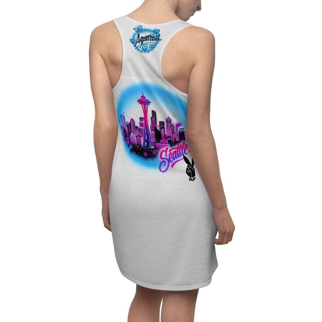 Seattle Neon Skyline Racerback Dress — IU Graphic