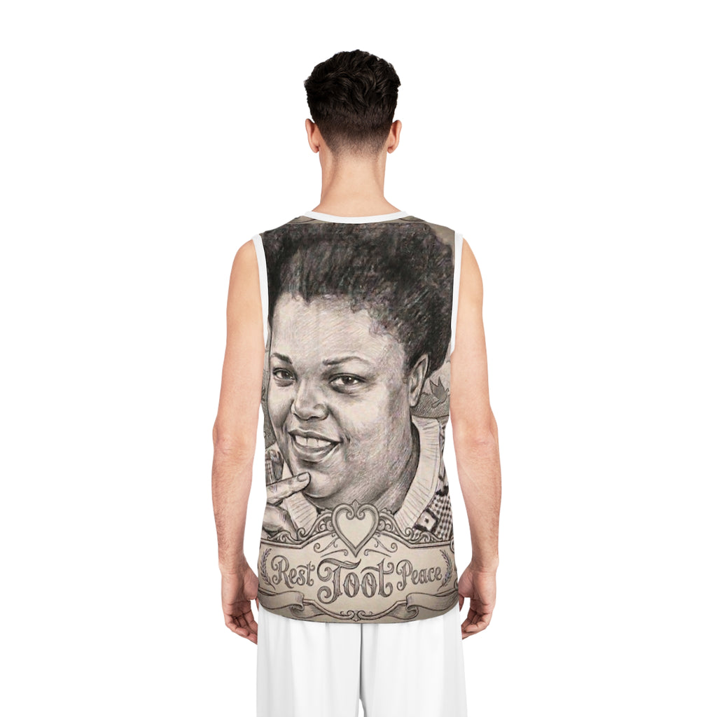 Memorial Portrait Basketball Jersey — "Rest Toot Peace" Tribute