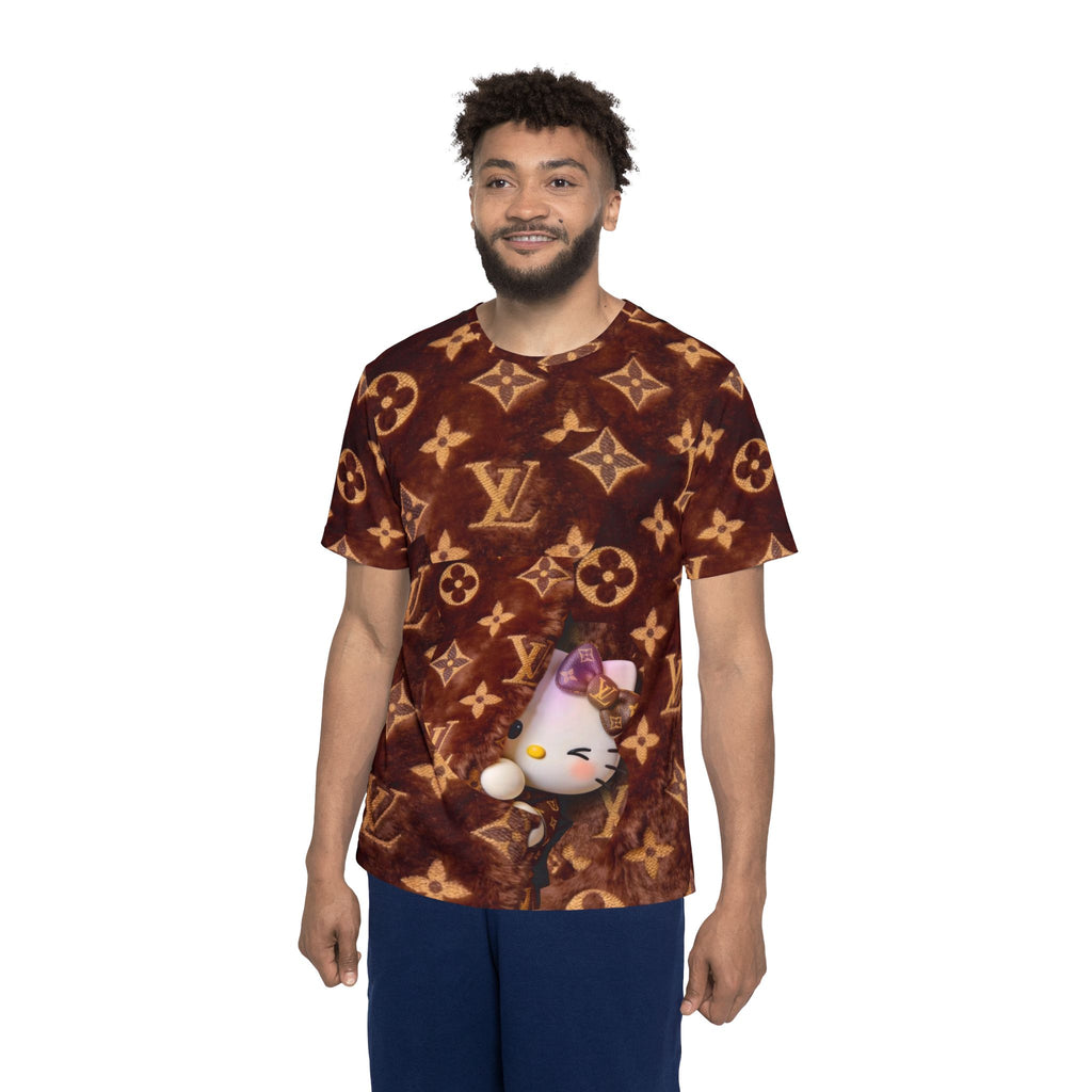 Graphic Sports Jersey — Luxe Monogram & Playful Kitty All-Over Print