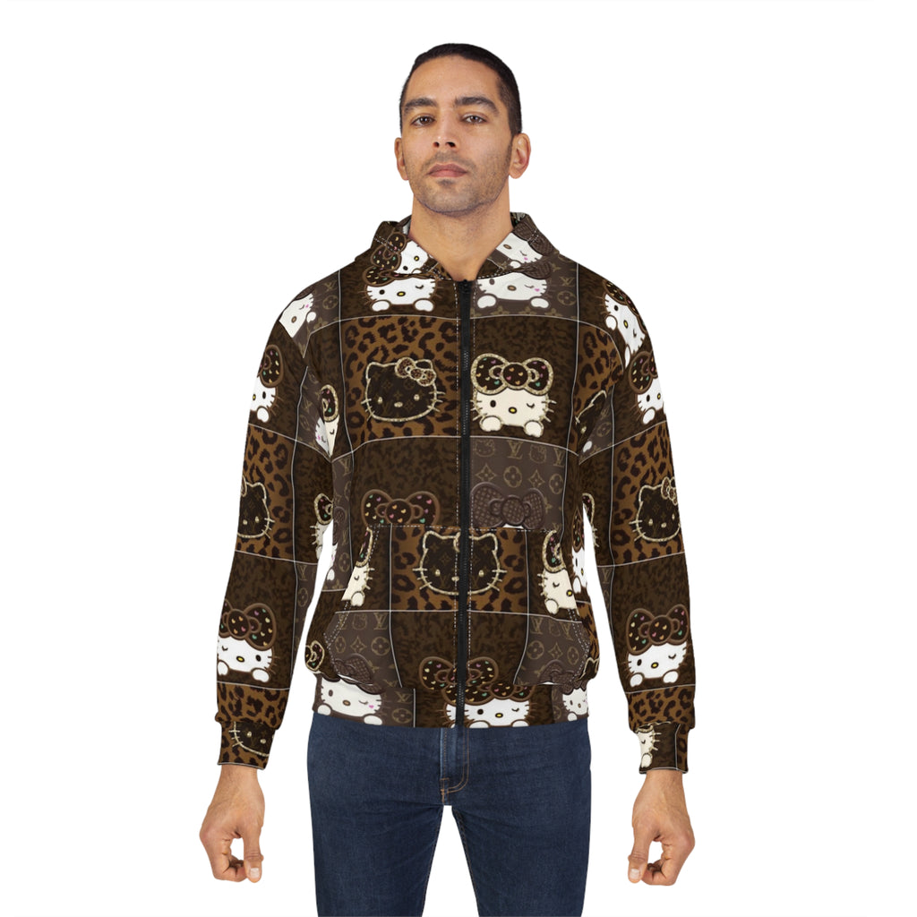 Hello Kitty Leopard Patchwork Zip Hoodie
