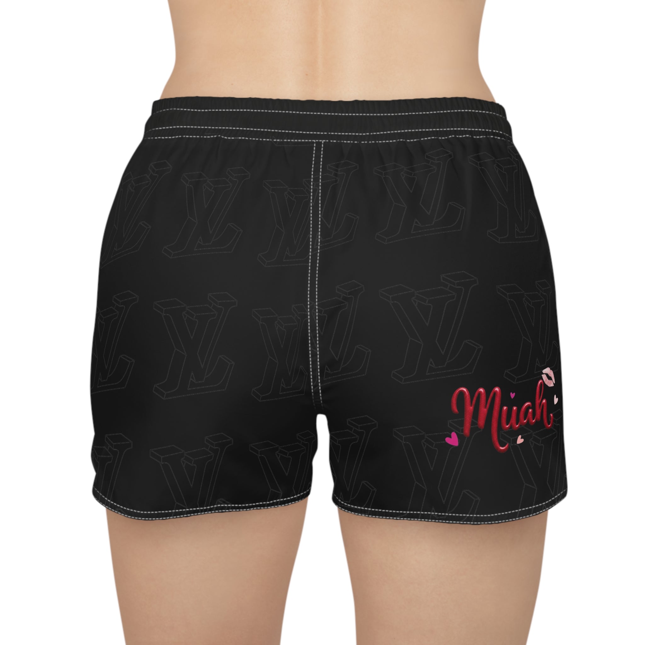 Muah Kiss Graphic Women's Casual Shorts — Cute Valentine Lounge Shorts
