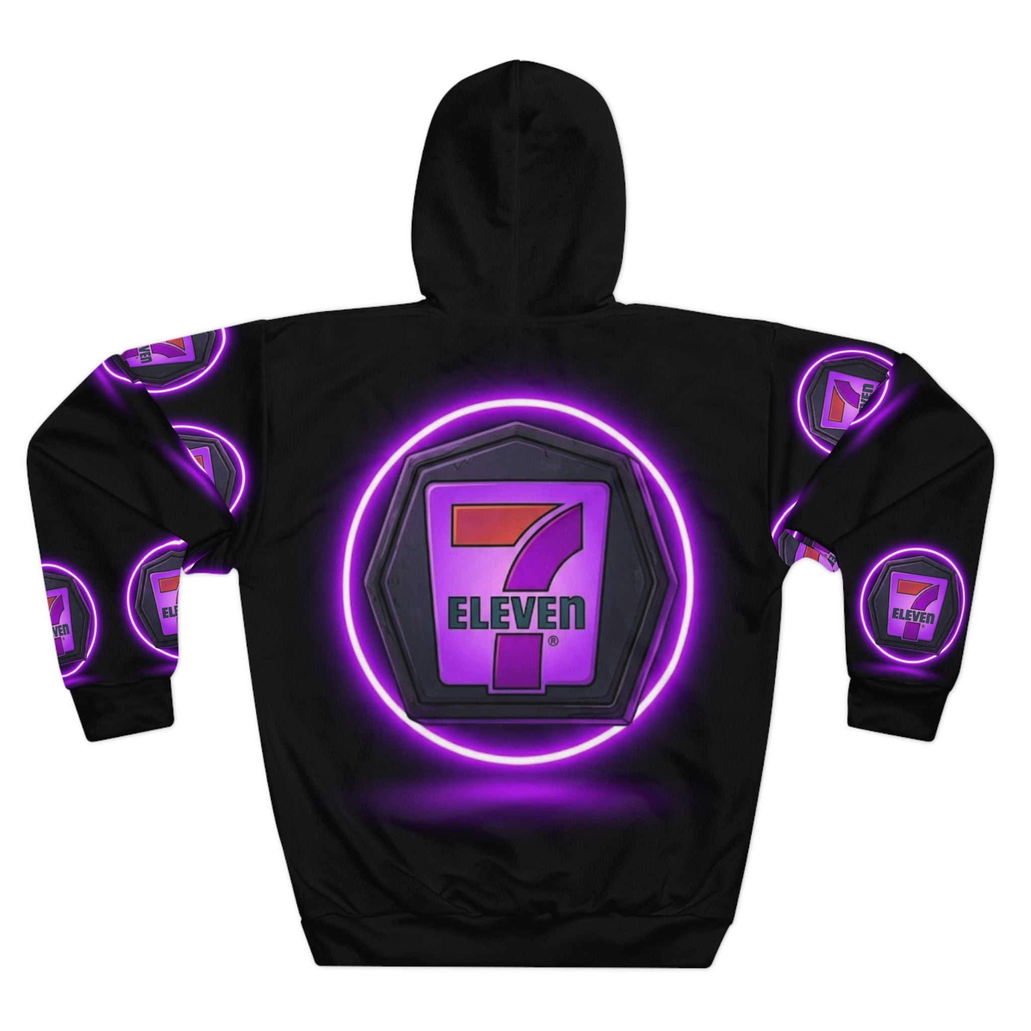 Hoodie - Neon 'Se7en' Streetwear Pullover with Glowing Mascot