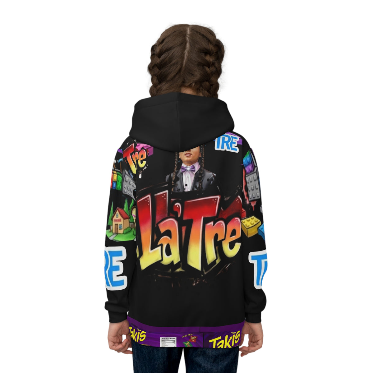 Children's Hoodie — Colorful 'LaTre' Gamer Brick Design Kids' All-Over Print Hoodie