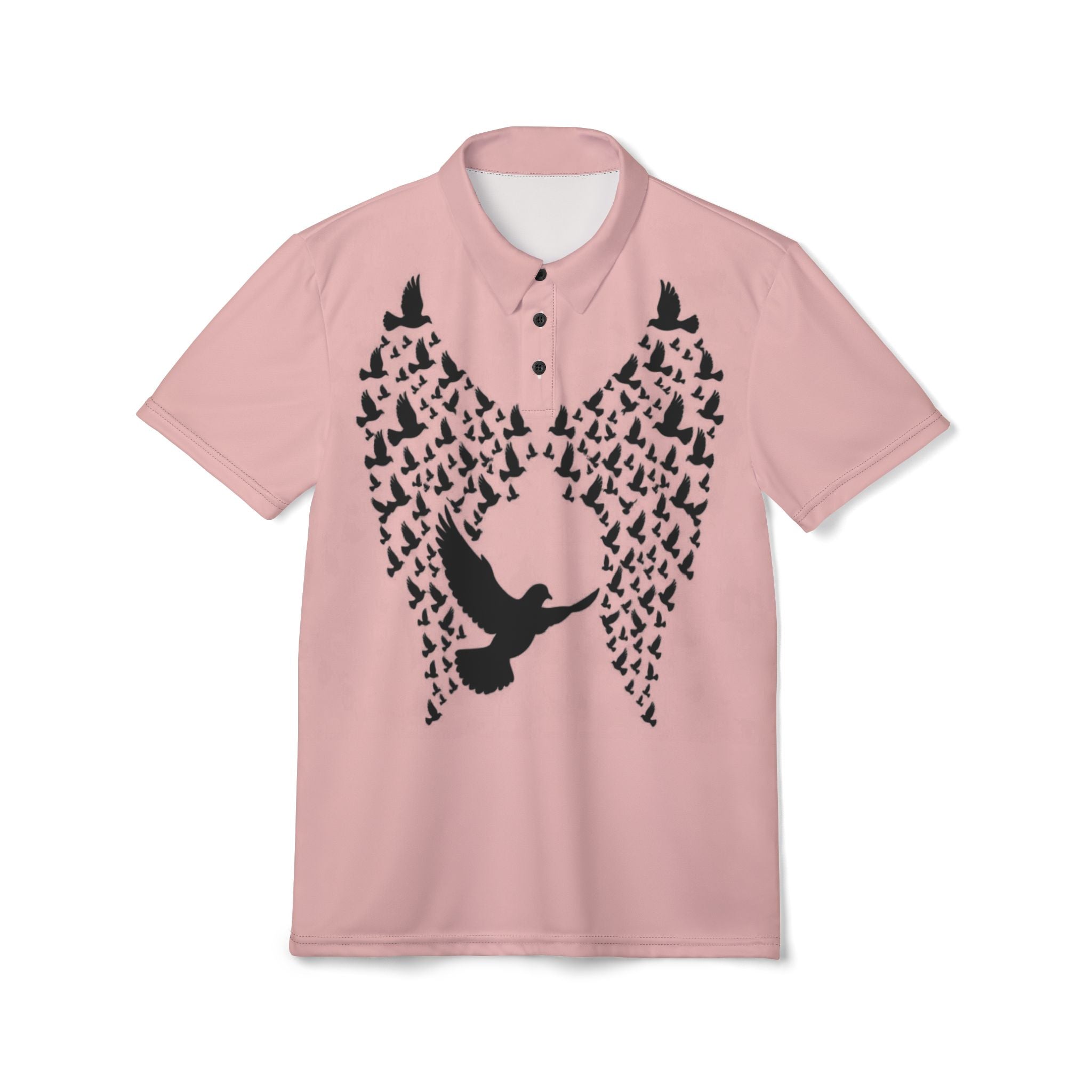 Dove Wing Polo Shirt - Flying Dove Chest Graphic Polo
