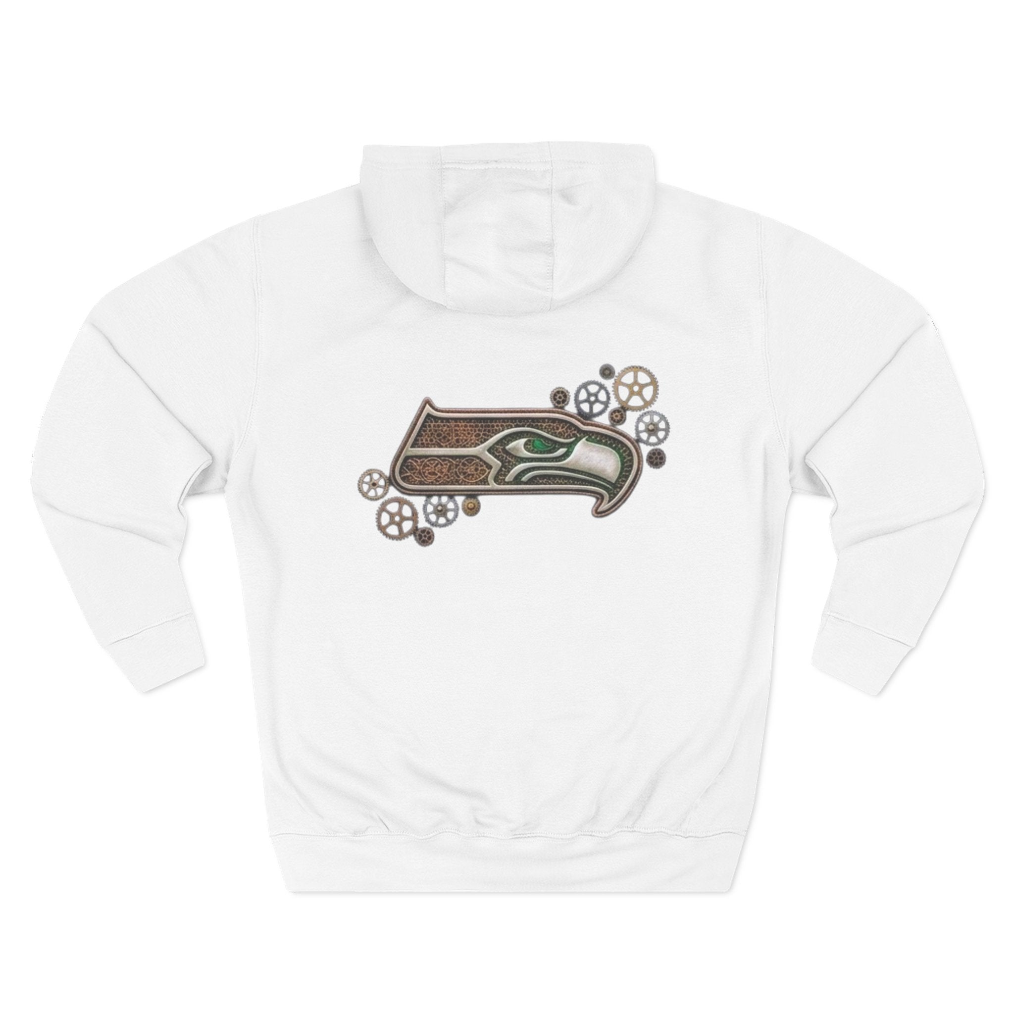 Seahawk Gear Hoodie — Vintage Seahawk Emblem with Gear Accents