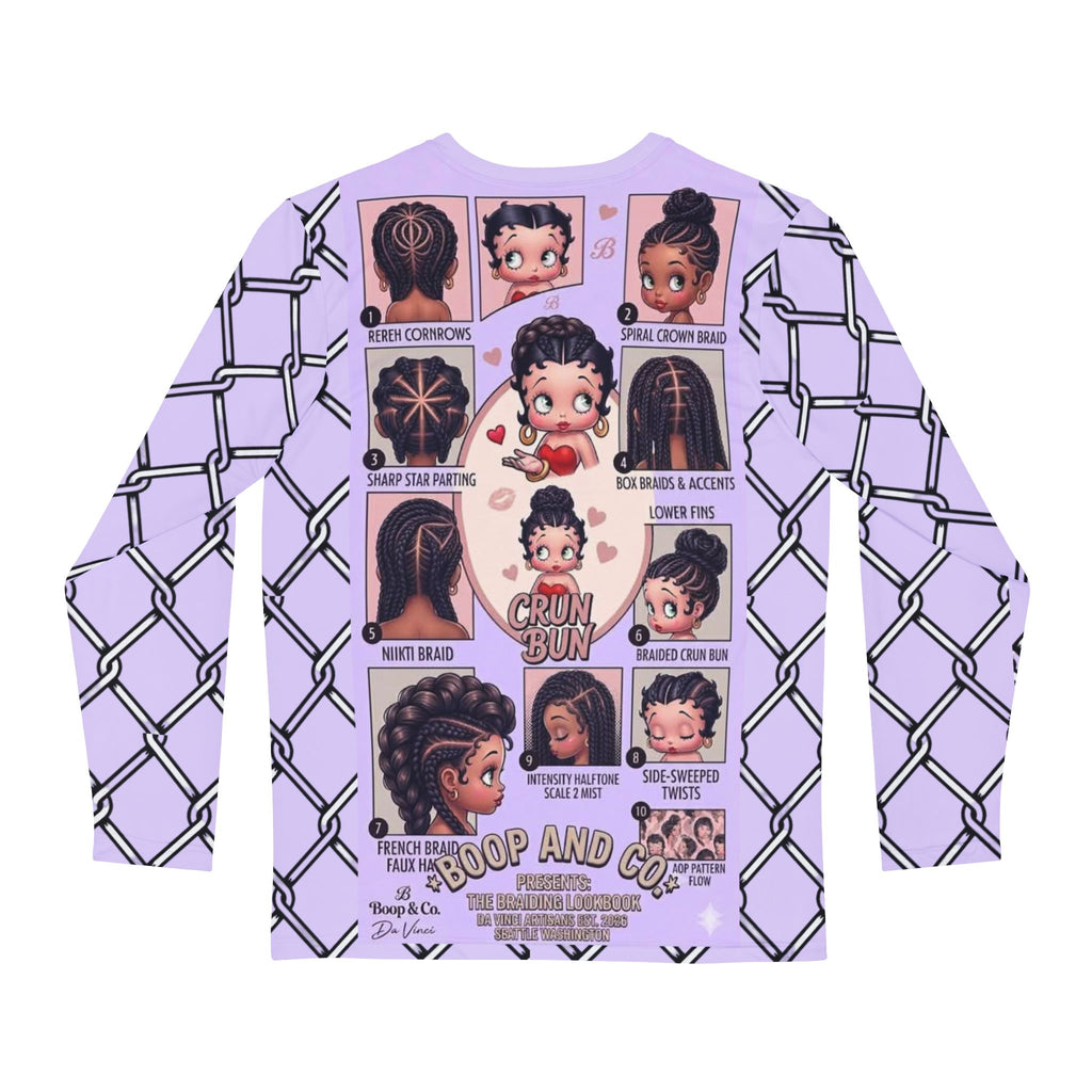 Long Sleeve Shirt — Boop & Co. Black Hair Styles Graphic All-Over Print