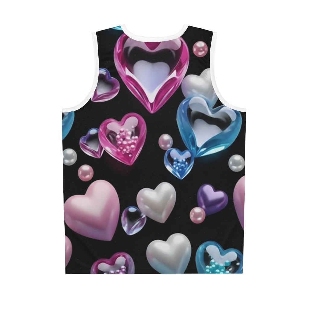Heart Bubble "Muah" Basketball Jersey - All-Over Print