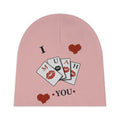 Baby Beanie — "I MUAH You" Pink Infant Knit Hat (Valentine’s Day, Newborn Gift)