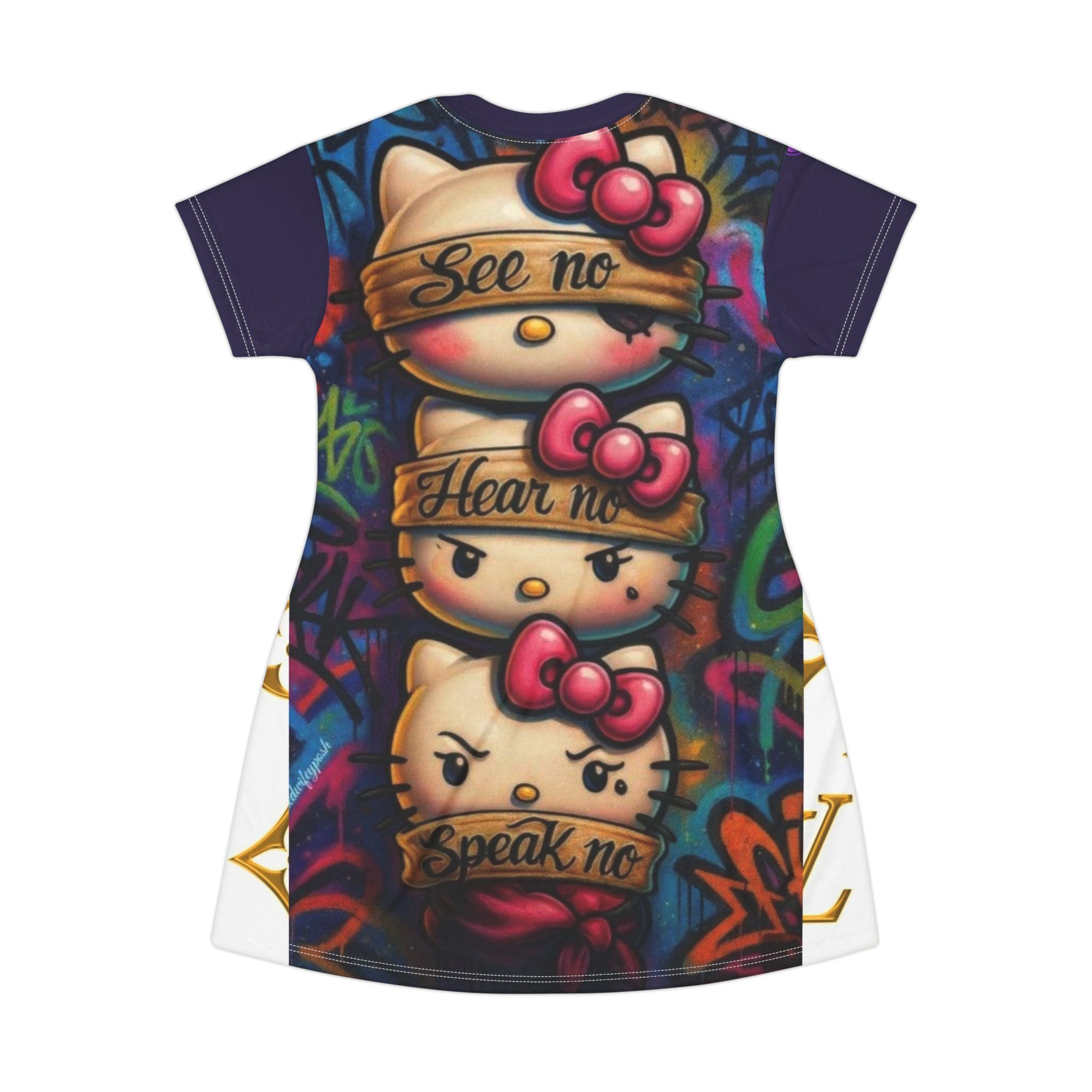 Happy Birthday Blackberry Girl T-Shirt Dress — AOP Graphic Dress for Birthday Celebrations