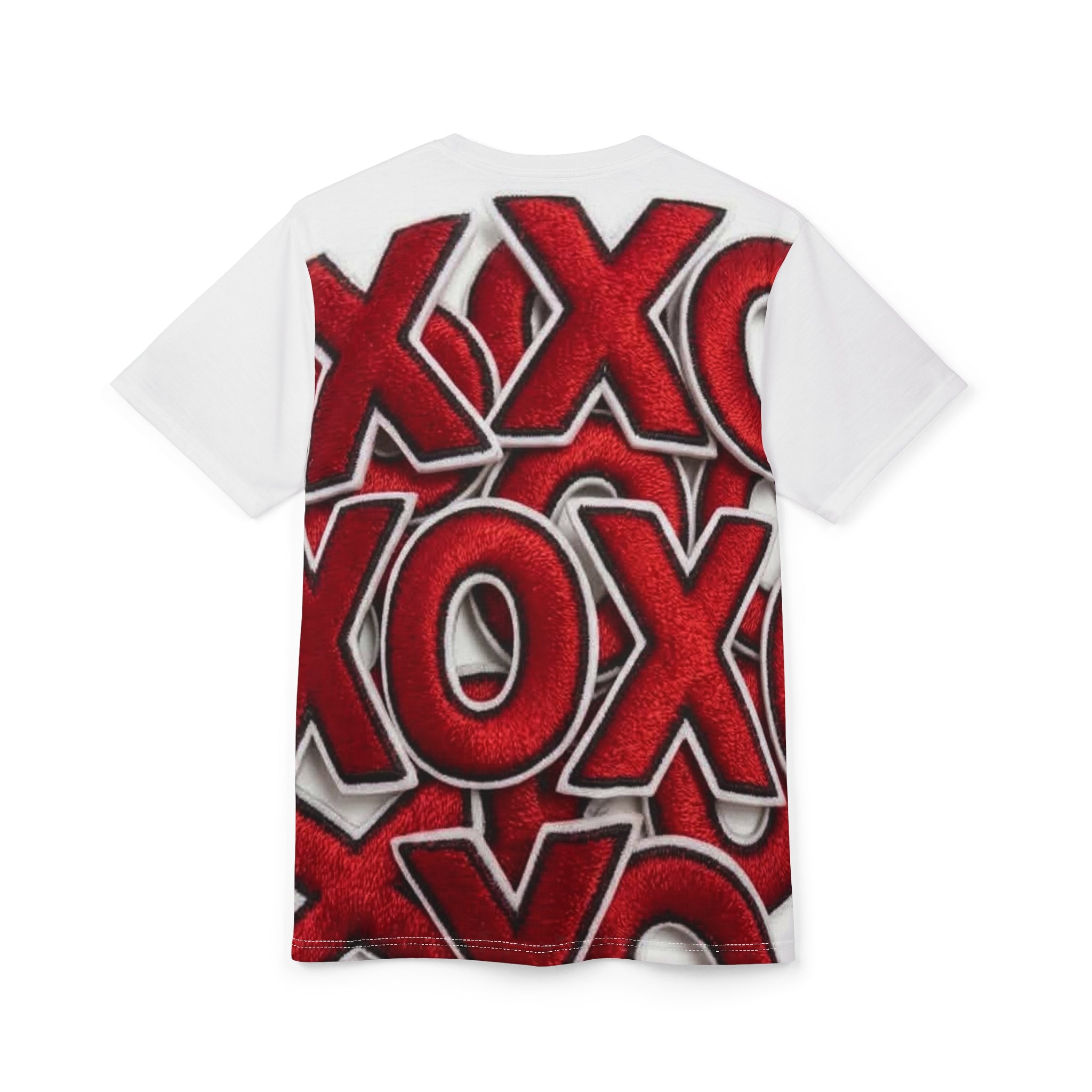 XOXO Red Lips All-Over Print Tee — Valentine's Day Kiss Graphic Shirt