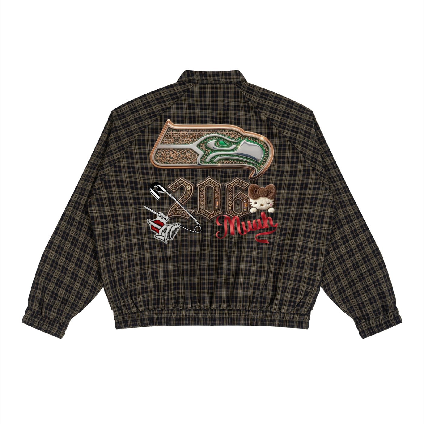 Unisex Plaid Full-Zip Track Jacket