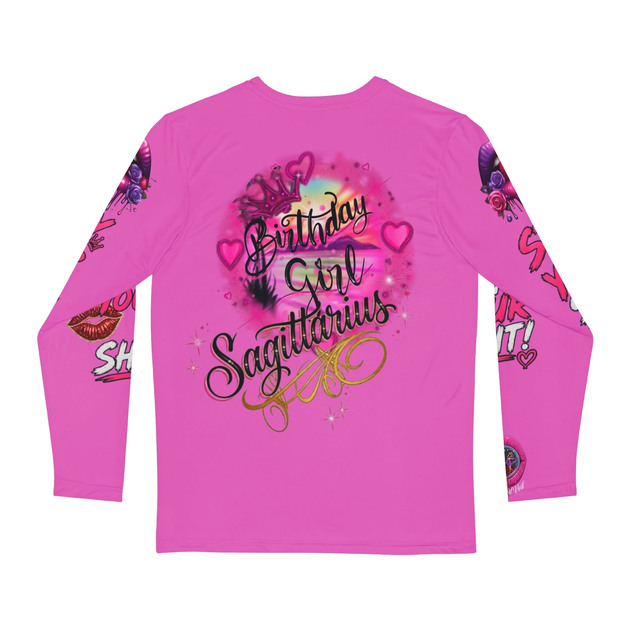 Long Sleeve Shirt - Pink "Spring Break 2025" Birthday Girl Sagittarius Graphic