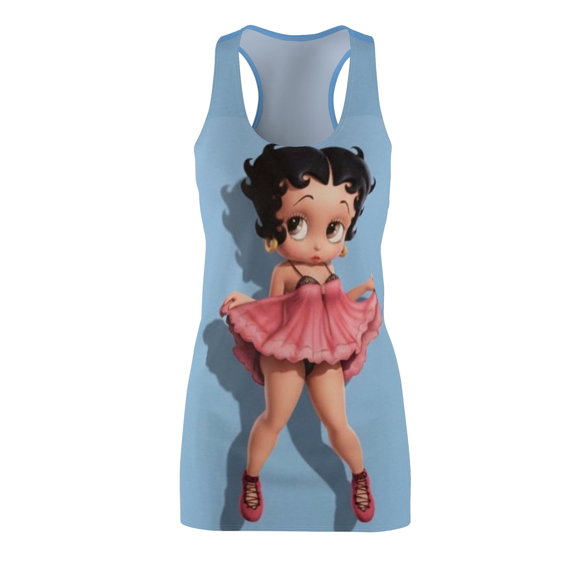 Betty Boop Blue Racerback Dress — Retro Pin-Up AOP Sundress