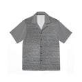 Men's Grey Script & Skull Hawaiian Shirt