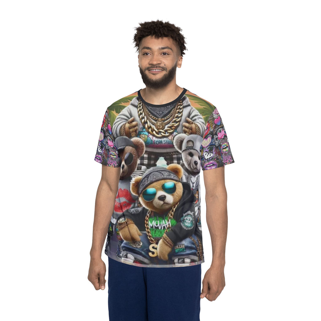 Urban Teddy Graffiti Sports Jersey — Hip Hop Bear AOP Tee