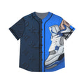 Women's Baseball Jersey – Blue Sneaker & Monogram AOP Graphic Shirt