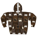 Hello Kitty Leopard Patchwork Zip Hoodie