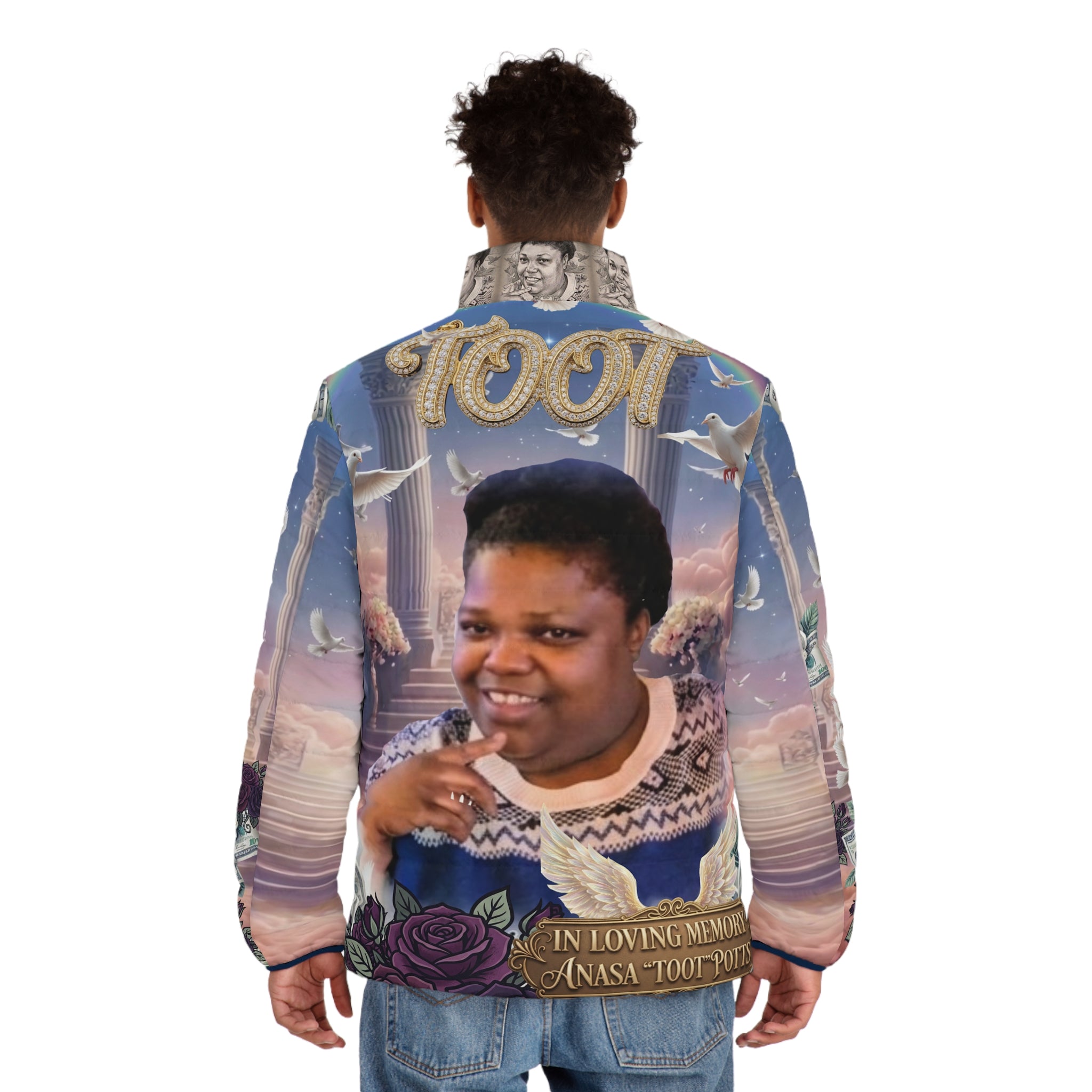 Memorial Photo Puffer Jacket — Personalized Tribute Outerwear