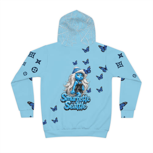 Children's Hoodie — Smurfette Seattle Blue Butterfly All-Over Print